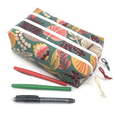 Trousse scolaire, triple compartiments, tropicale- SUR COMMANDE