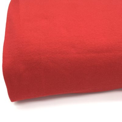 Bord cote tubulaire cotelé rouge, 10 cm
