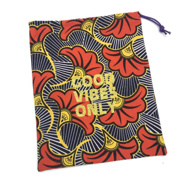 Pochon wax rouge TAILLE L good vibes only MELIFACTORY