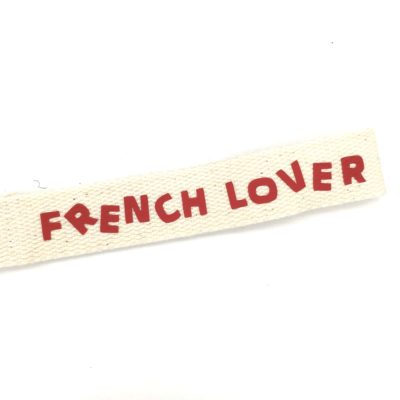 Porte clé sangle French lover blanc