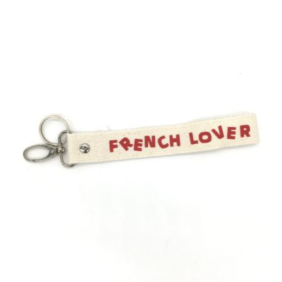 Porte clé sangle French lover blanc