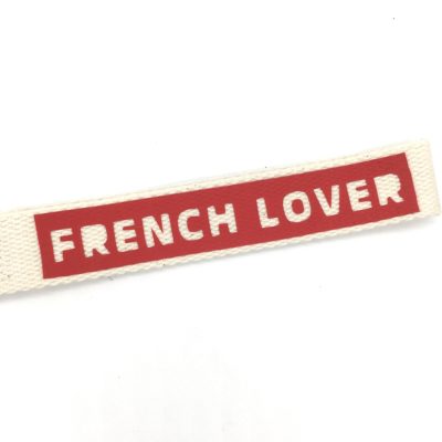 Porte clé sangle French lover rouge et blanc