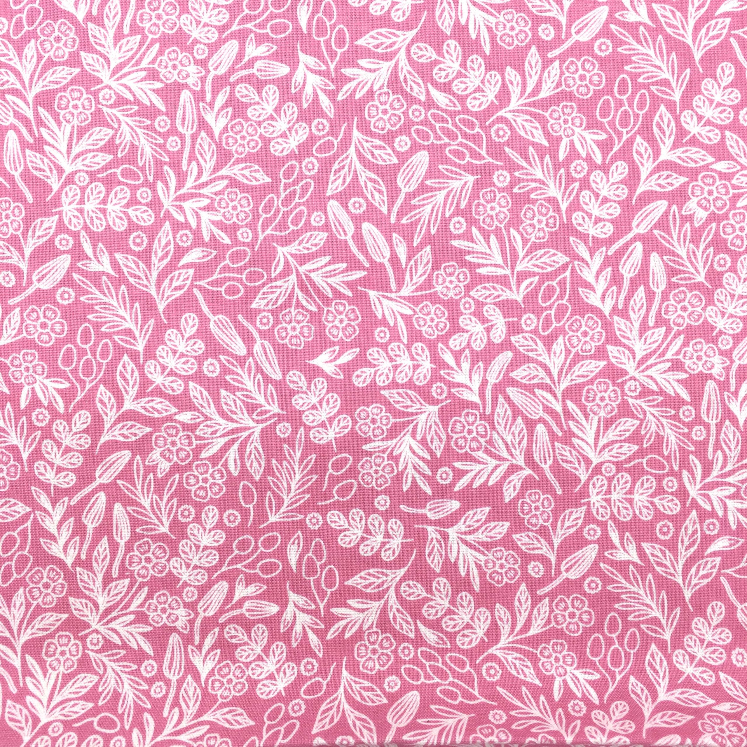 Coton mélange floral rose 10 x 110 cm