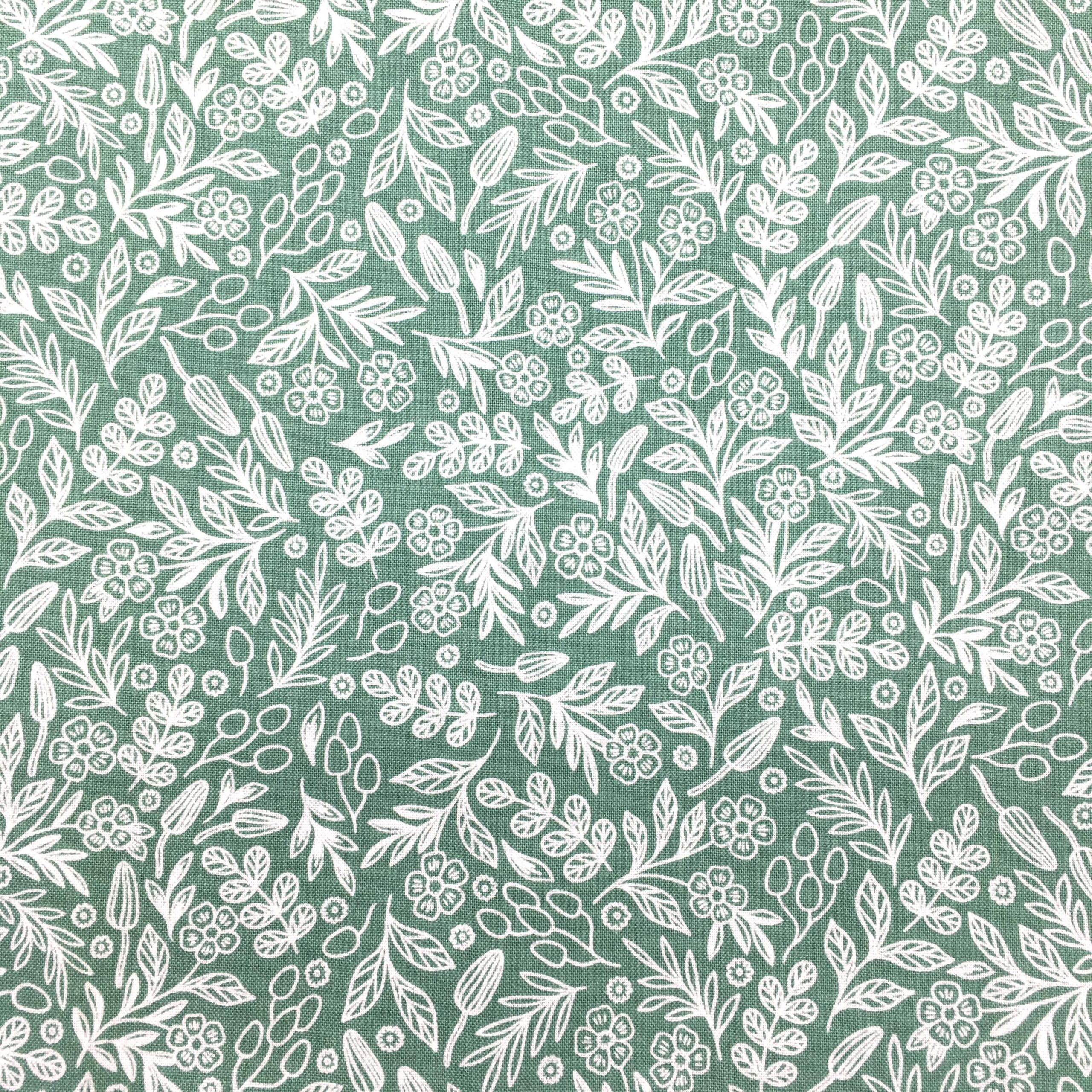 Coton mélange floral vert 10 x 110 cm