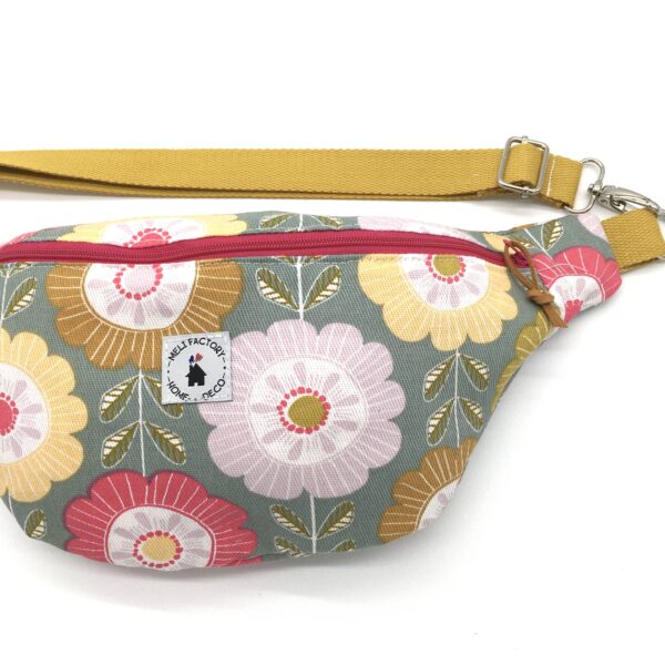 Sac banane fleurs vertes 2 MELIFACTORY